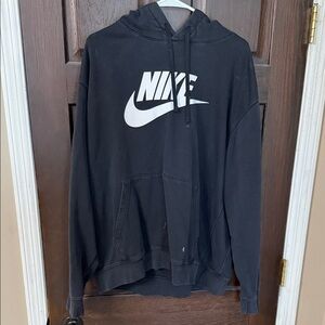 Nike Black Pullover Hoodie with White Logo